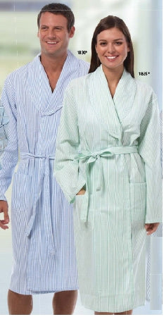 Fashion Seal Uniforms - Patient Robe Unisex Large Blue Stripe Reusable - 1830-L