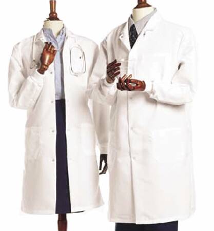 Fashion Seal Uniforms Lab Coat White Small Long Sleeves Knee Length - 444-S