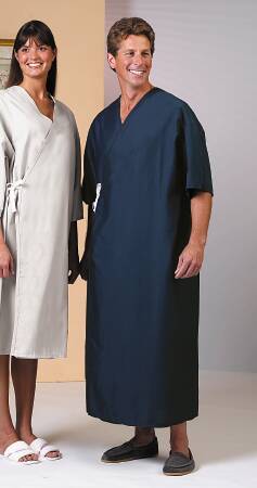Fashion Seal Uniforms - Patient Exam Gown One Size Fits Most Navy Blue Reusable - 629-NS
