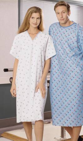 Fashion Seal Uniforms - Patient Exam Gown Large Matchsticks Print Reusable - 778-L