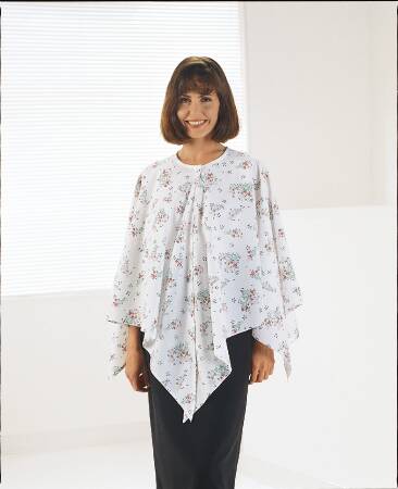 Fashion Seal Uniforms Exam Cape Springtime Floral Print One Size Fits Most Front Opening Snap Closure Female - 791-NS