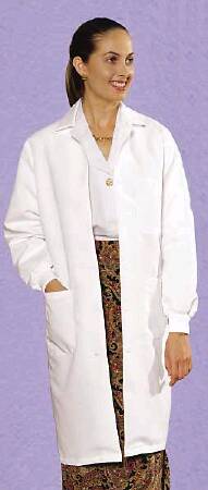 Fashion Seal Uniforms Lab Coat White Large Long Sleeves Knee Length - 3492-L