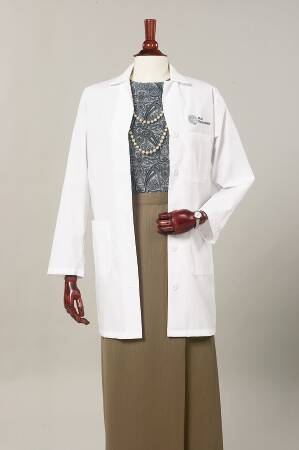 Fashion Seal Uniforms Lab Coat White Size 36 Long Sleeves Knee Length - 499-SZ36