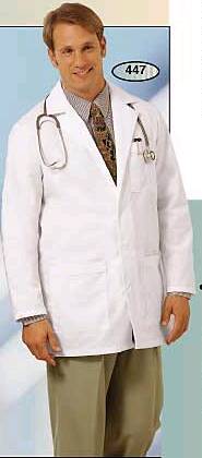 Fashion Seal Uniforms - Lab Coat White Large Knee Length Reusable - 438-L