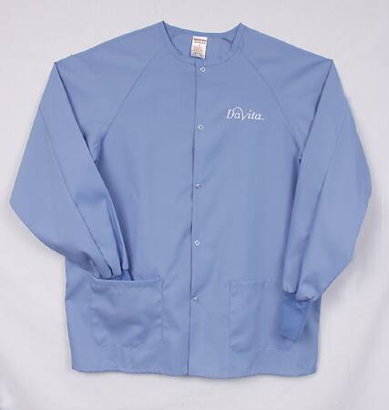 Fashion Seal Uniforms Warm-Up Jacket Ceil Blue X-Large Long Raglan Sleeves Hip Length - 7690-XL
