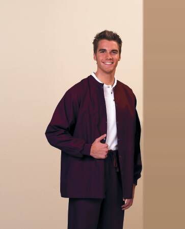 Fashion Seal Uniforms Warm-Up Jacket Eggplant Large Long Raglan Sleeves Hip Length - 7693-L