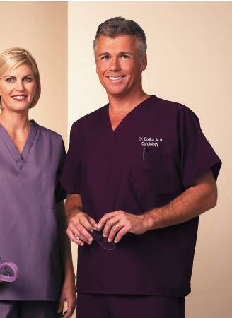 Fashion Seal Uniforms Poplin Scrub Shirt Medium Eggplant 1 Pocket Short Sleeves Unisex - 78730-
