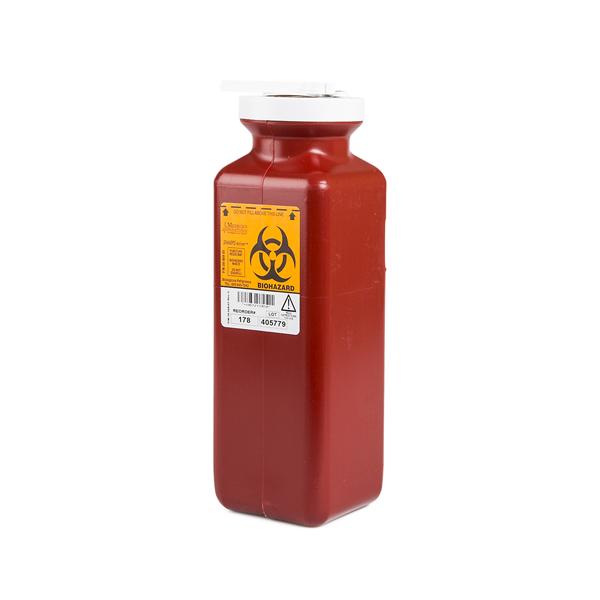 Medegen Medical Products, Container Sharps 1.7Qt Tall Polypropylene Red/Black Ea, 20 Ea/Ca - 178