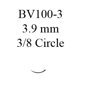 J & J Healthcare Systems Coated Vicryl Suture with Needle Absorbable Coated Violet Suture Braided Polyglactin 910 Size 9-0 5 Inch Suture 1-Needle 3.9 mm Length 3/8 Circle Taper Point Needle - V402G