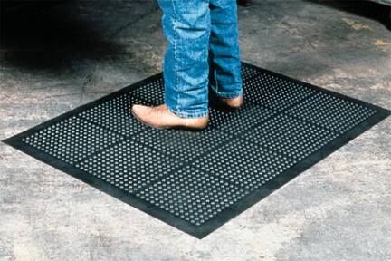 Ortho Stand - Anti-Fatigue Floor Mat 3 X 4 Foot Black Rubber - 18999879