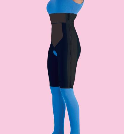 Frank Stubbs - Compression Girdle Above the Knee / High Waist Black 2X-Large - F020247