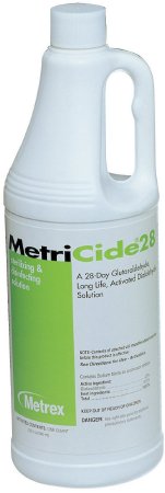 Metrex Research MetriCide 28 Glutaraldehyde High-Level Disinfectant Activation Required Liquid 32 oz. Bottle Max 28 Day Reuse - 330820