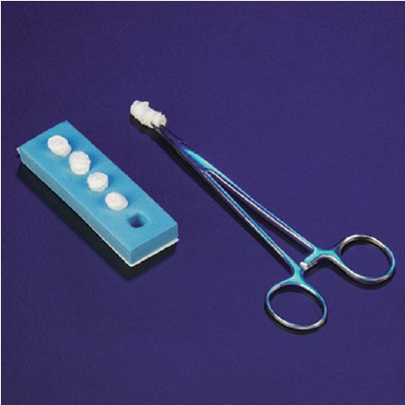 Deroyal Surgical Kittner Sponge X-Ray Detectable Cotton Twill 3/8 Inch Diameter 5 Count Foam Count Holder Sterile - 30-101