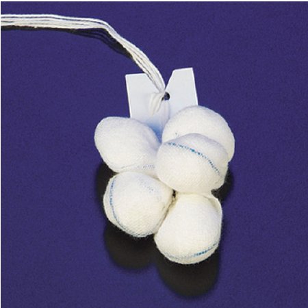 DeRoyal - Surgical Tonsil Sponge Cotton / Gauze 1-1/4 Inch Diameter 5 Count Pack Sterile - 30-039
