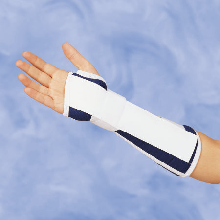 DeRoyal - Wrist / Forearm Brace Canvas / Foam Right Hand Blue Large - 1040025