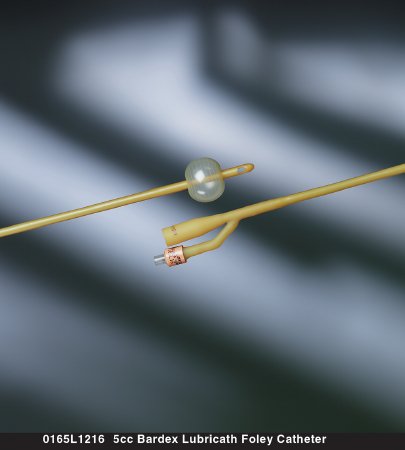 Bard Bardex Lubricath Foley Catheter 2-Way Standard Tip 5 cc Balloon 20 Fr. Hydrophilic Polymer Coated Latex - 0165L20