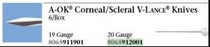 Alcon A-OK V-Lance Scleral Knife 1.4 mm Stainless Steel / Plastic Full Handle Sterile Disposable - 8065912001