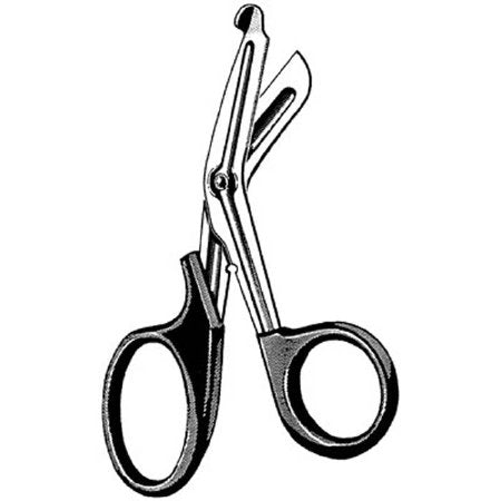 Multi-Cut - Utility Scissors Sklar 7-1/2 Inch Length OR Grade Stainless Steel / Plastic Finger Ring Handle Angled Blunt Tip / Blunt Tip - 11-1280