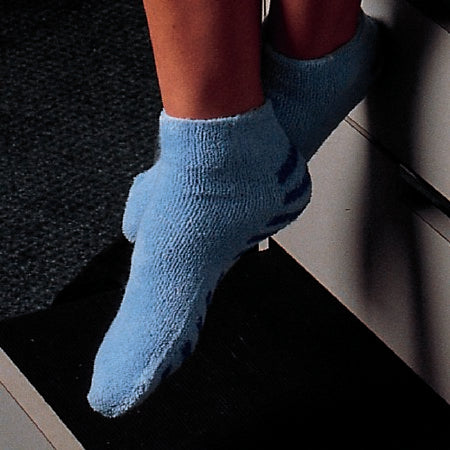 O&M Halyard Inc Slipper Socks One Size Fits Most Blue Above the Ankle - 90947