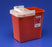 SharpSafety - Sharps Container 10 H X 10-1/2 W X 7-1/4 D Inch 2 Gallon Red Base / Translucent Lid Horizontal Entry Hinged Lid - 8990SA