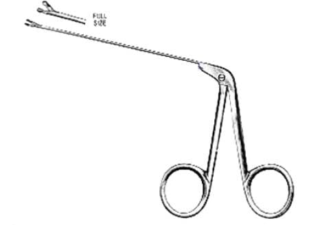 Miltex Miltex Ear Forceps Wullstein 3 Inch OR Grade Stainless Steel (German) NonSterile NonLocking Finger Ring Handle Straight Oval Cup Tip - 19-2120