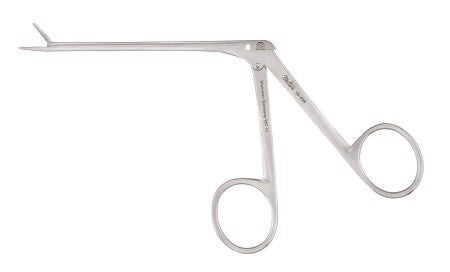 Miltex - Ear Forceps Hartmann-Noyes 3-1/4 Inch Length OR Grade German Stainless Steel NonSterile NonLocking Finger Ring Handle Straight Serrated Alligator Jaws - 19-434