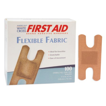 American White Cross - Adhesive Strip 1-1/2 X 3 Inch Fabric Knuckle Tan Sterile - 1602033