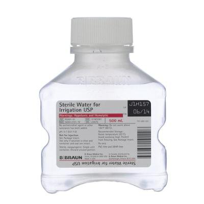 B. Braun - Irrigation Solution Sterile Water for Irrigation Not for Injection Bottle 500 mL - R5001-01