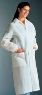 Graham Medical Products LabMates Lab Coat White Large / X-Large Long Raglan Sleeves Knee Length - 255