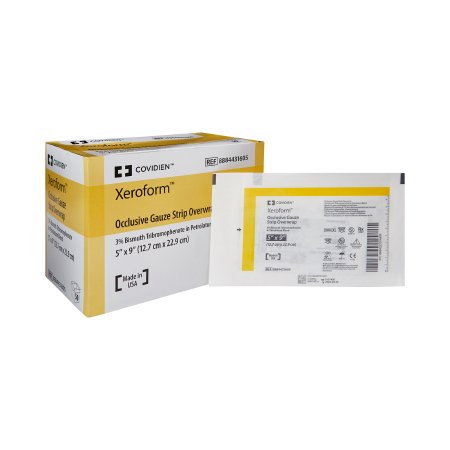 Xeroform Occlusive - Xeroform Petrolatum Impregnated Dressing 5 X 9 Inch Fine Mesh Gauze Bismuth Tribromophenate (Xeroform) / Petrolatum Sterile - 8884431605