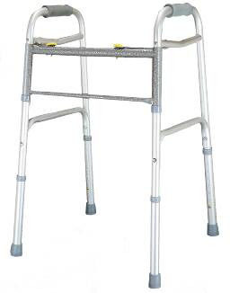 Lumex - Dual Release Folding Walker Adjustable Height Aluminum Frame 300 lbs. Weight Capacity 32-1/2 to 41-1/2 Inch Height - 616070A