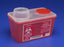 Cardinal Monoject Sharps Container 1-Piece 7 H X 6-3/4 W X 10-1/2 D Inch 4 Quart Red Base / Translucent Lid Vertical Drop Chimney - 8881676236