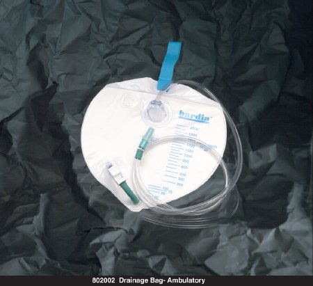 Bard Bardia Urinary Drain Bag Closed System Anti-Reflux Valve 2000 mL Vinyl - 802001