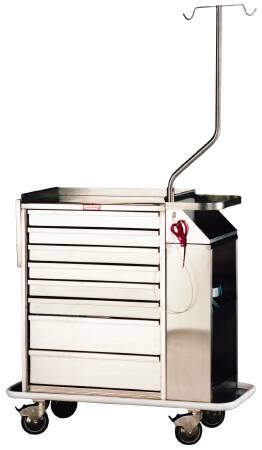 Harloff Splint / Cast Cart Steel 44.5 X 45 X 20 Inch 8-Drawer Silver - 6025