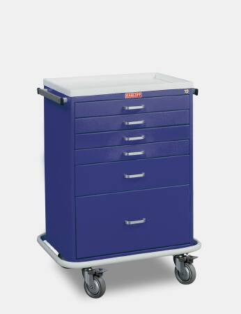 Harloff Classic Line Treatment Cart Steel 41.5 X 22 X 32 Inch 6 Drawers Navy Blue - 6450