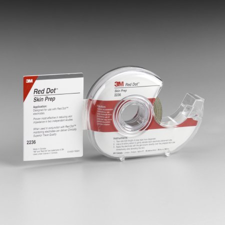 3M Red Dot Abrader Tape 3/4 X 196 Inch, Roll with Dispenser Electrodes - 2236