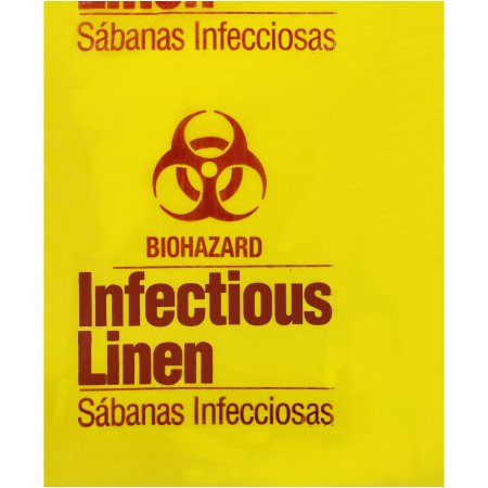 Medegen Medical Products - Biohazard Laundry Bag 12 to 16 gal. Yellow Bag LLDPE 25 X 34 Inch - 208M