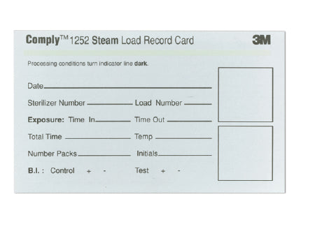 3M Comply Sterilization Record Card Steam / EO Gas - 67200