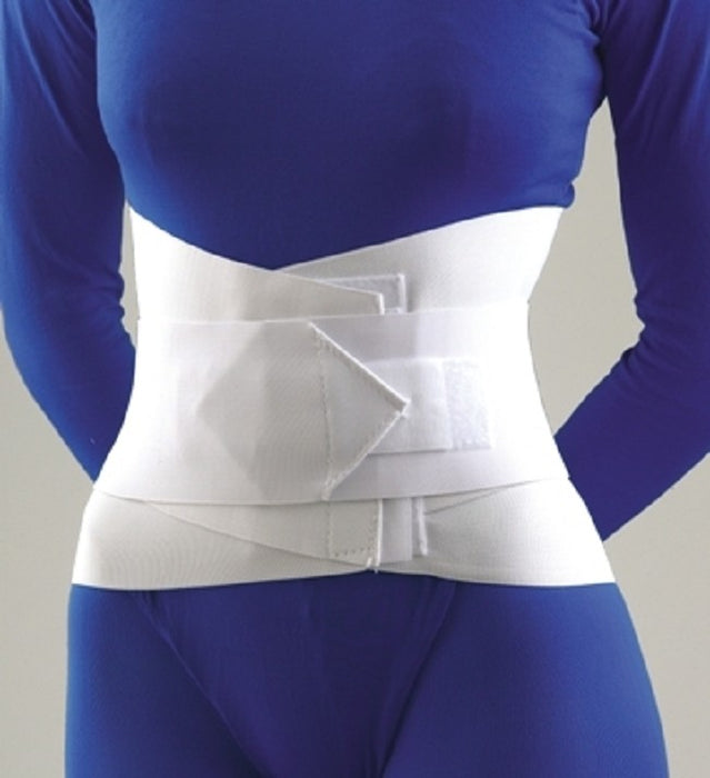 BSN Medical Lumbar Sacral Support With Overlapping Abdominal Belt, 10" High - White