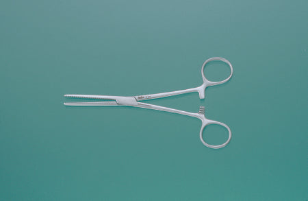 Miltex - Hemostatic Forceps Rochester-Pean 6-1/4 Inch Length OR Grade German Stainless Steel NonSterile Ratchet Lock Finger Ring Handle Straight Serrated Tip - 7-120