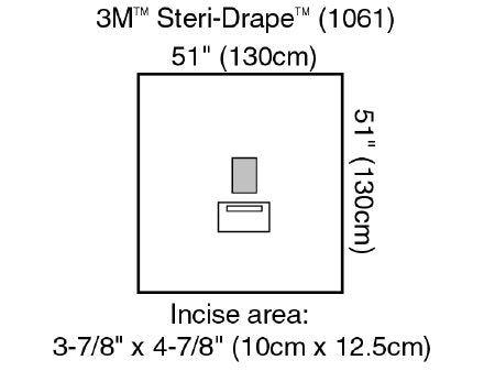 3M Steri-Drape EENT Drape Medium Drape with Incise and Pouch 51 W X 51 L Inch Sterile - 1061
