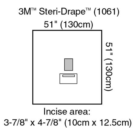 3M Steri-Drape - EENT Drape Medium Drape with Incise and Pouch 51 W X 51 L Inch Sterile - 1061