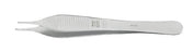 Miltex Miltex Tissue Forceps Adson 4-3/4 Inch OR Grade Stainless Steel (German) NonSterile NonLocking Thumb Handle Straight Delicate Serrated Tips w/1 X 2 Teeth - 6-120