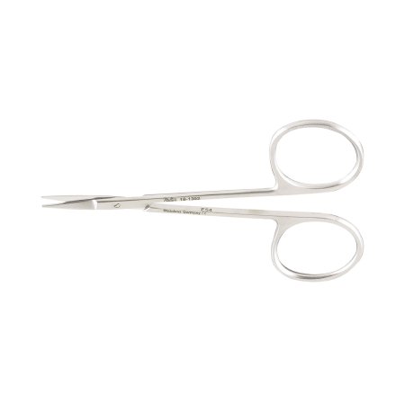 Miltex - Iris Scissors 4 Inch Length OR Grade German Stainless Steel NonSterile Finger Ring Handle Curved Blade Sharp Tip / Sharp Tip - 5-302