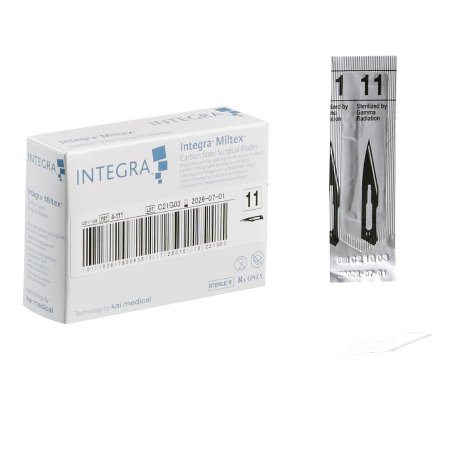 Miltex - Surgical Blade Carbon Steel No. 11 Sterile Disposable Individually Wrapped - 4-111