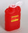 Becton Dickinson Sharps Container 1-Piece 13-1/4 H X 9 W X 5-1/4 D Inch 8.2 Quart Red Funnel Lid - 305490