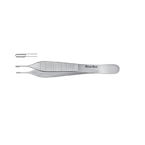 Miltex-Integra Forcep Tissue Adson Meister-Hand 4-3/4" Straight 7X7 Side Grasping Teeth Ss Ea - MH6-124