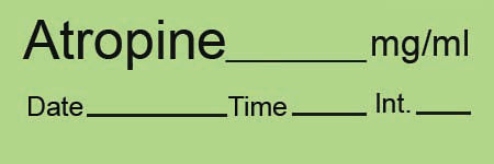 Precision Dynamics TimeMed Pre-Printed Label Timemed Anesthesia Label Atropine Green 1-1/2 X 1/2 Inch - AN-1