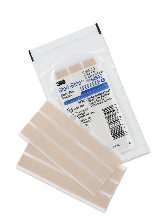3M Steri-Strip Elastic Skin Closure Strip 1/2 X 4 Inch Nonwoven Material Flexible Strip Tan - E4547