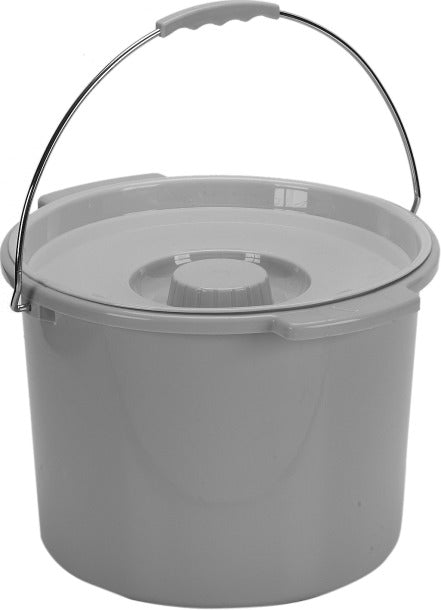 Drive Medical Commode Bucket with Metal Handle and Cover, 12 Quart